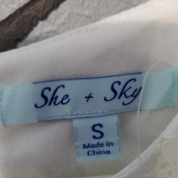 She and Sky White Lace Dress, Small - Picture 6 of 7